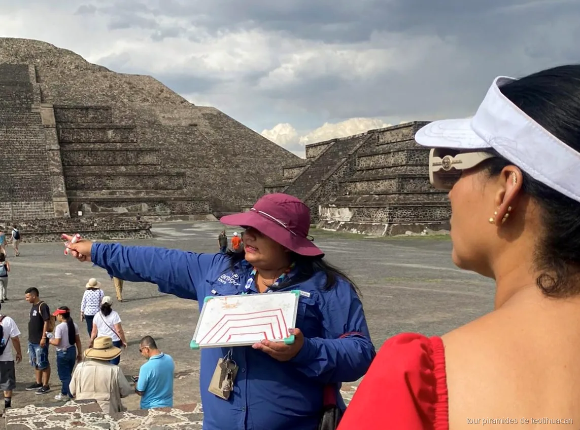 View of the Pyramid of the Moon on a Teotihuacan guided walking tour
